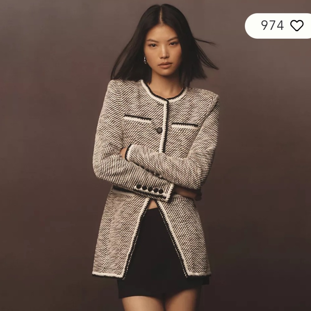 Anthropology AVEC LES FILLES TWEED BLAZER JACKET
BLACK & WHITE
